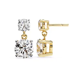 Solitaire Diamond Earring with render and detail images 4 3D print model