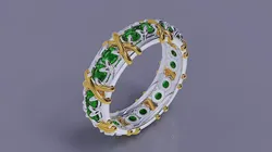 Tiffany harmony beaded-set diamond ring 3D print model