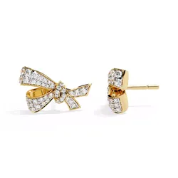 Solitaire Diamond Earring with render and detail images 3 3D print model