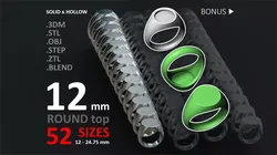 12 mm Signet ring Pack 3D print model