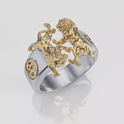 Lion Ring Mens 3D print model