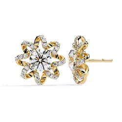 Solitaire Diamond Earring with render and detail images 12 3D print model