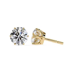 Solitaire Diamond Earring with render and detail images 8 3D print model