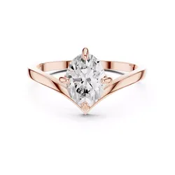 Solitaire Oval Cut Chevron Shank Engagement Ring 3DM STL Video 3D print model