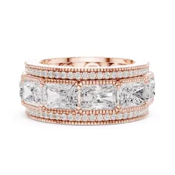 Radiant Cut Diamond Stackable Wedding Band 3DM STL Video 3D print model