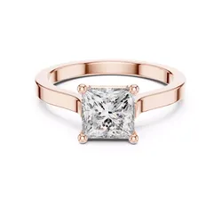Solitaire 1CT Princess Cut Engagement Wedding Ring 3DM STL Video 3D print model