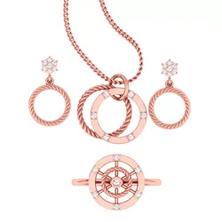 Women Ring Earrings Pendant set 3dm stl 3mf glb render details 3D print model