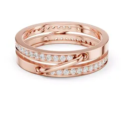 Dual Wire Linked Diamond Band Ring 3dm stl renders animation 3D print model