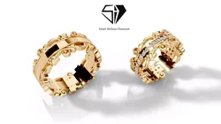 Wedding Ring Set 3D Jewelry CAD STL for Gold Casting cr0005 3D print model