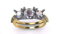 3 stone diamond shank ring stl verified 3D print model