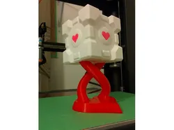 Companion Cube with Hearts and Heart Shaped Helix Stand