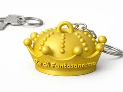 King of Fantasanremo Crown Keychain - Sanremo  - Free 3D Print Model