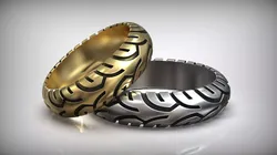 Moto Tire Tread Wedding Ring 3D print model
