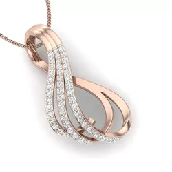 pendant 3dm stl render detail rose gold with diamonds 3D print model