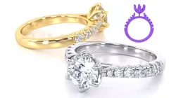 Tulip Setting Engagement Ring with side stones 3D print model