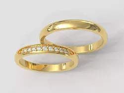 Diamond Degrade Wedding Band 3D print model