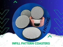 Infill Pattern Coasters- 8 Patterns with container - Free 3D Print Model