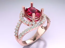 Oval Stone Ring - Womens Rings - GN101 3D print model