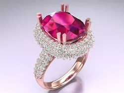 Oval stone ring - Womens  Rings - N226110 3D print model