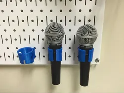 Pegboard microphone holder