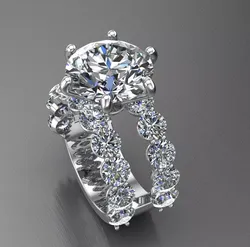 Solitaire Wedding Engagement Women Ring 3D print model