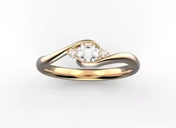 3 stones engagement ring  3D print model