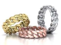Cuban Link Chain Ring Stackble Ring 7mm wide 3D print model