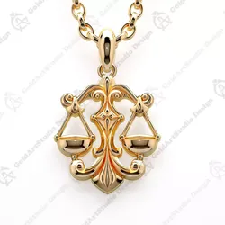 Libra Zodiac Sign Pendant 001-10 3D print model