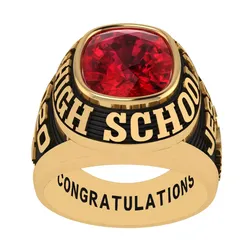 Personalized Class Ring 2  -Cushion Gem 3D print model