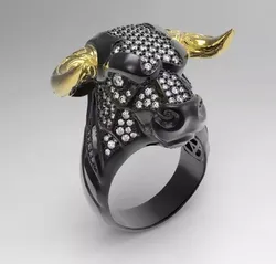 Ring bull with diamonds 3D print model