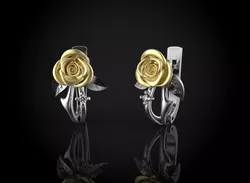 Rose earrings 3D print model