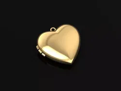 TJ 60 3D Golden Lovely Heart Pendant  3D print model