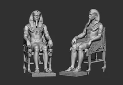 Ancient Egyptian Pharaoh on Throne   STL 3D Printable Statue 3D print model