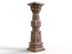 Ancient Hindu Temple Pillar Classical Architectural Column 3D print model