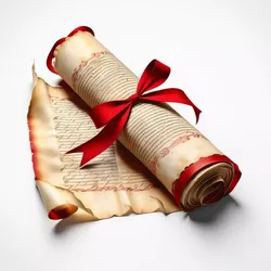 Antique Scroll Diploma with Ribbon 3D model