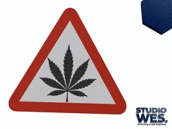 Cannabis Leaf - Warning/Danger Traffic Sign - Wall Art v1
