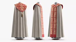 Catholic Liturgical Chasuble with Stole White 3D model