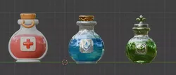 Chibi Potion Bundle - 3 Game Ready 3D Models Low-poly 3D model