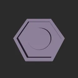 Circle Symbol Hexagon – 3D Printable Game Token