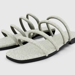 CREATTOES Womens Slip-On Flat Sandals