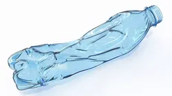 Crumpled Plastic Water Bottle Blue 3D model