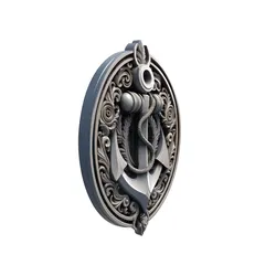 Decorative Marine Anchor Plaque Baroque Scrollwork Crest 3D print model