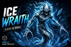 Ethereal Multi-Faced Wraith Premium 3D Base Mesh Sculpt 3D model