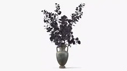 Eucalyptus Branches in Antique Vase Violet 3D model