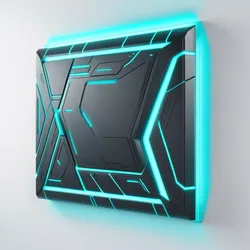 Futuristic Glowing SciFi Wall Panel 3D model