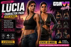 GTA 6 Inspired Lucia Character Bundle 2 Premium Static  3D model