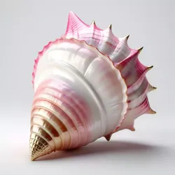 Iridescent Pink Gold Spiked Seashell 3D model