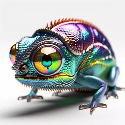 Iridescent Stylized Chameleon Creature Model 3D model