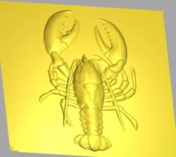 Lobster 3D Relief Marine Wildlife CNC Wall Art 3D model