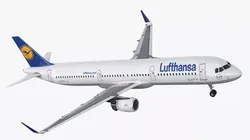 Lufthansa Airbus A321 with Interior and Doors Rigged for Maya 3D model